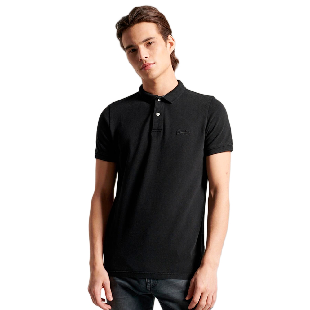 Superdry Polo Vintage Destroy Homme Noir