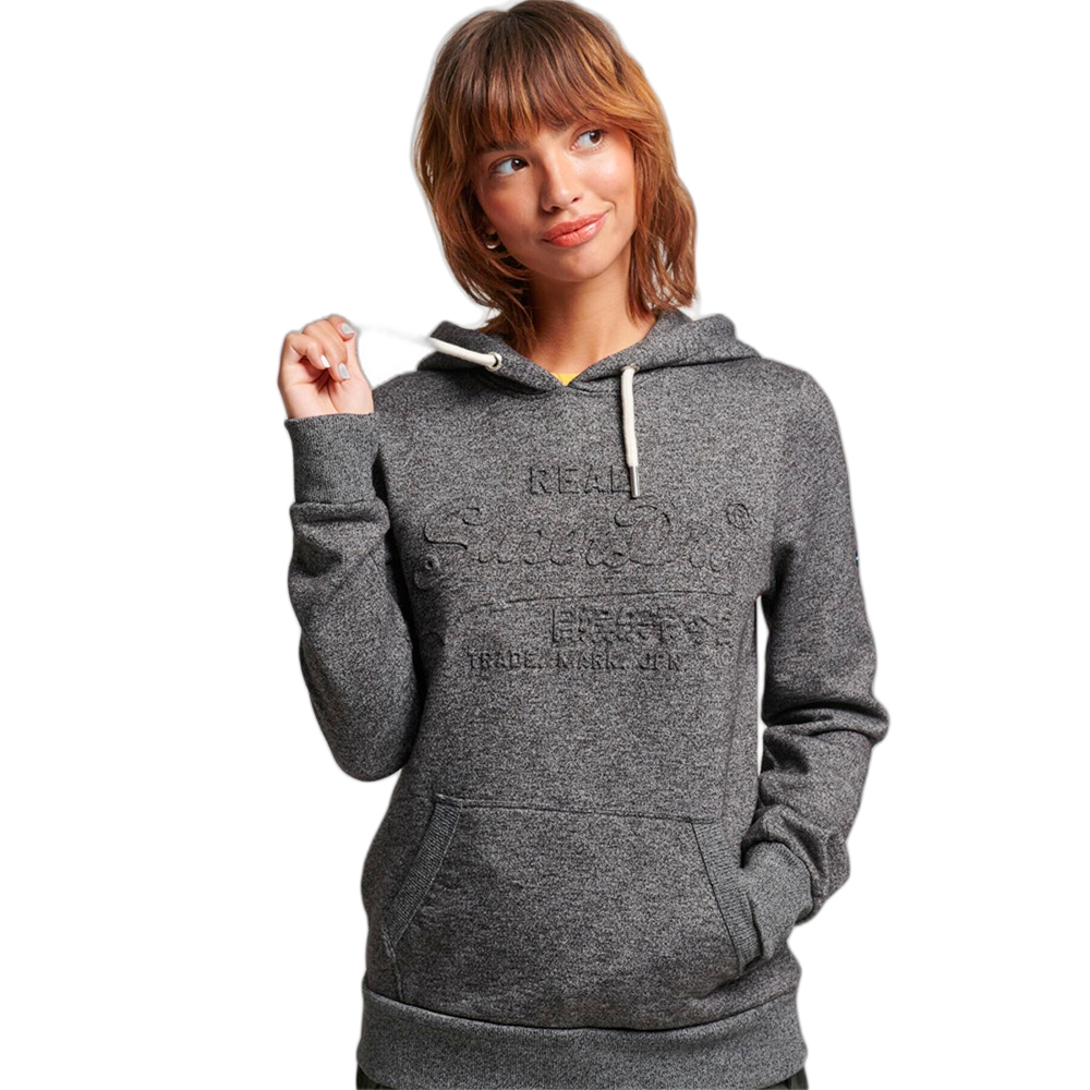 Superdry Sweat Vintage embosse Femme Gris