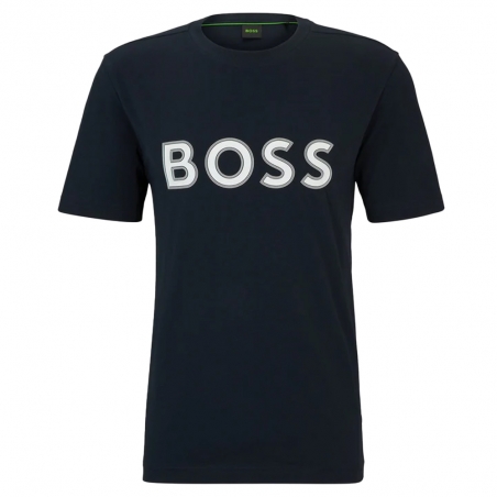 T shirt manche courte homme Boss Noir Jersey