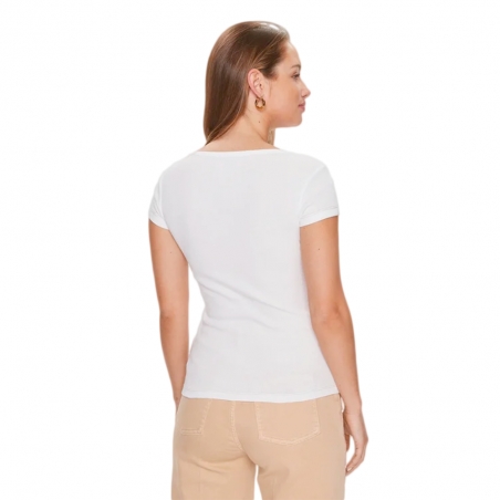 Tee shirt manche courte femme Guess Blanc henley olympia
