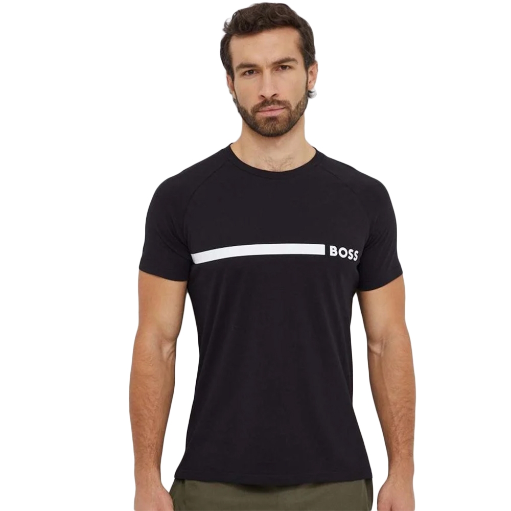 Boss T shirt RN slim Homme Noir