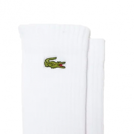Chaussette haute homme Lacoste Blanc crocodile pack x3