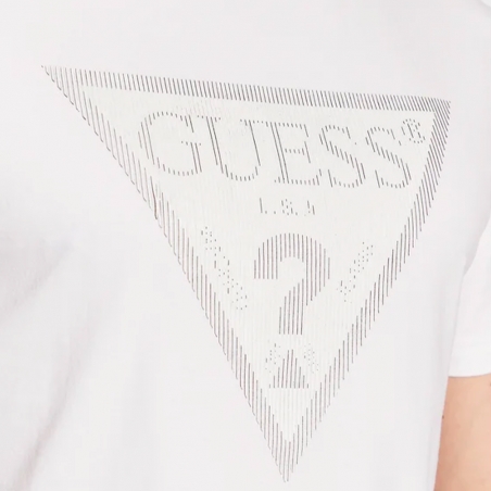 T shirt manche courte homme Guess Blanc Triangle G