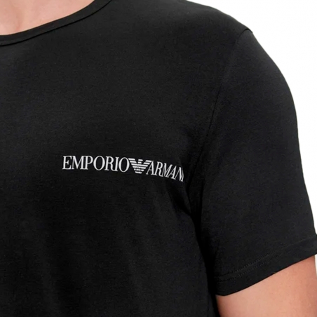 T shirt manche courte homme Emporio Armani Noir pack x2 Eagle