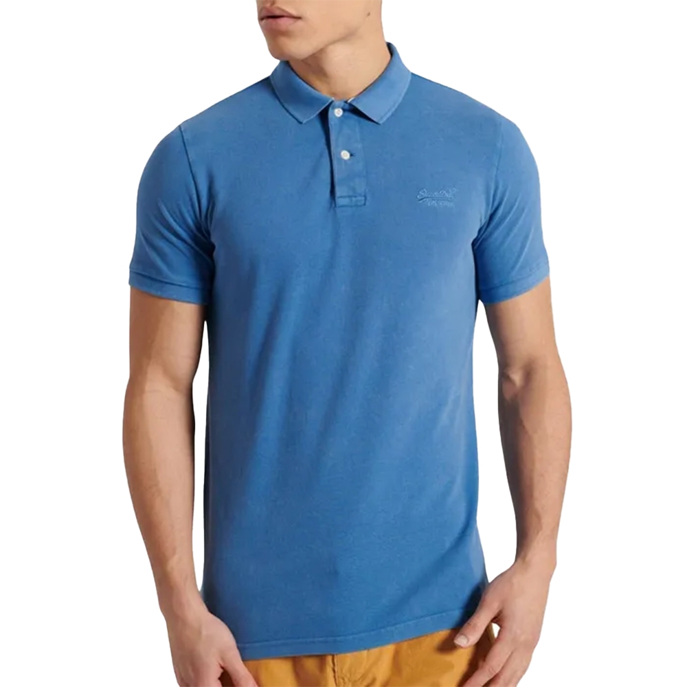 Superdry Polo Vint Destroy Homme Bleu