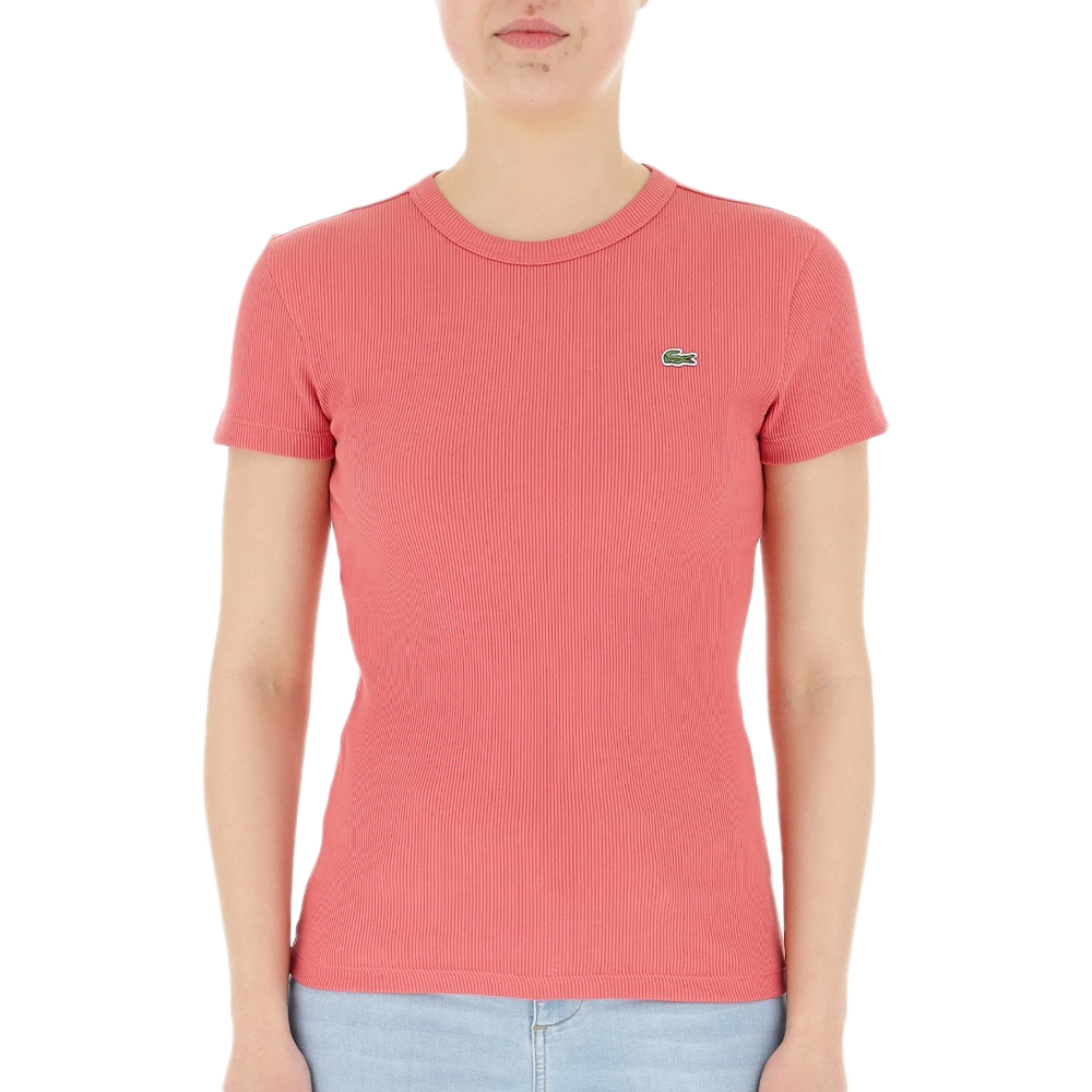 Lacoste T shirt crocodile Femme Rose