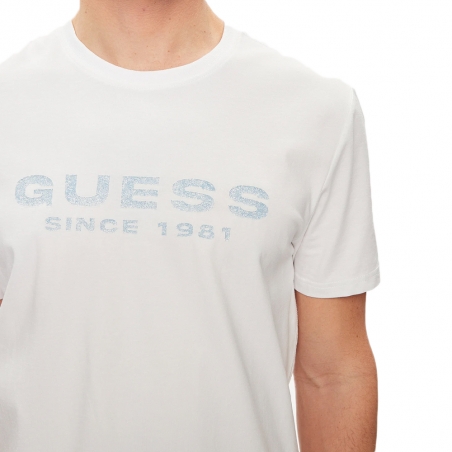 T shirt manche courte homme Guess Blanc Since 1981