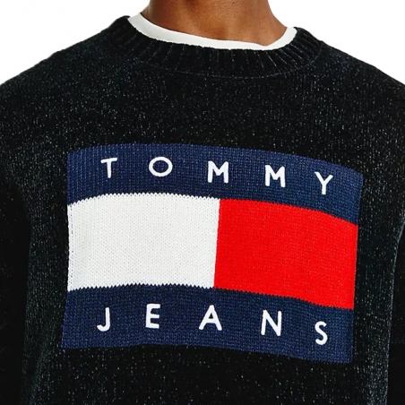 Sweat shirt homme Tommy Jeans Noir Original flag logo