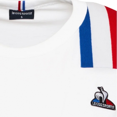 T shirt manche courte homme Le Coq Sportif Blanc Classic flag