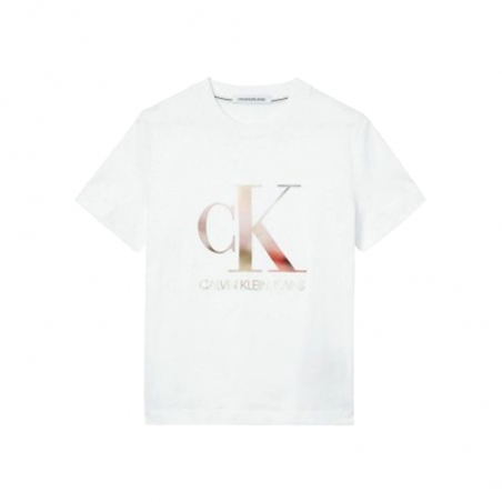 Tee shirt manche courte femme Calvin Klein Blanc Monogramme 