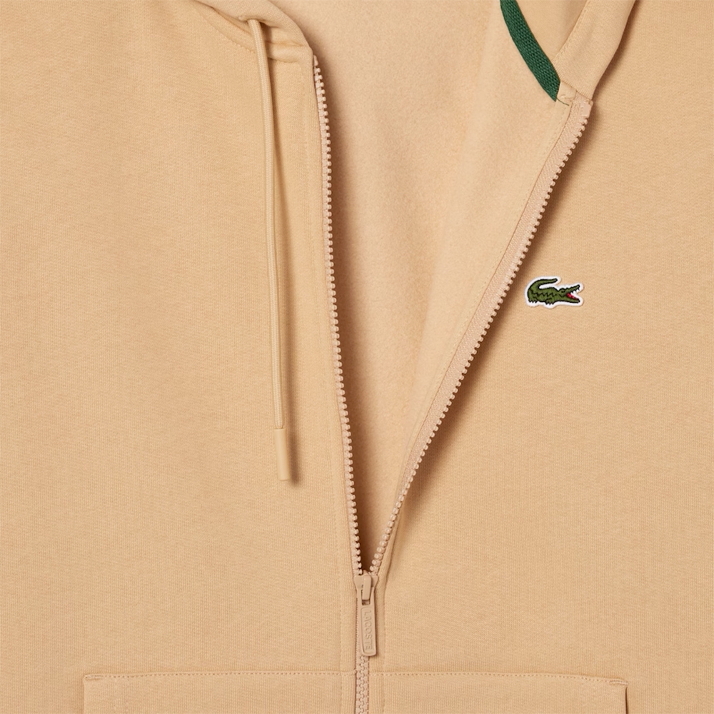Sweat zippé homme Lacoste jogger Beige - ZESHOES Sweat zippé homme Lacoste jogger Beige - ZESHOES