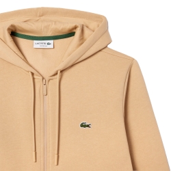 Sweat zippé homme Lacoste jogger Beige - ZESHOES Sweat zippé homme Lacoste jogger Beige - ZESHOES