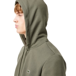 Sweat shirt homme Lacoste Molleton à capuche Kaki - ZESHOES