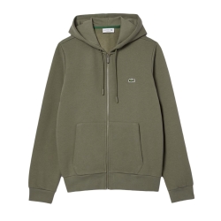 Sweat shirt homme Lacoste Molleton à capuche Kaki - ZESHOES