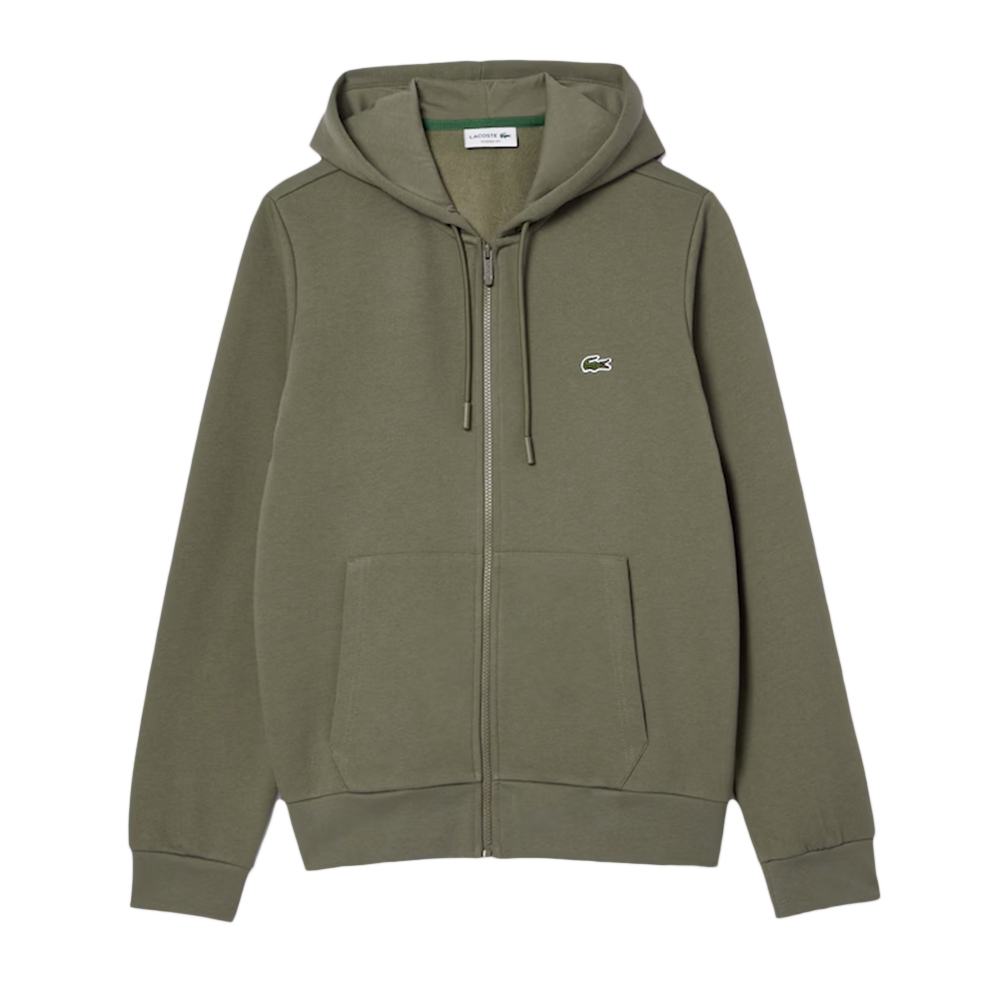 Sweat shirt homme Lacoste Molleton à capuche Kaki - ZESHOES