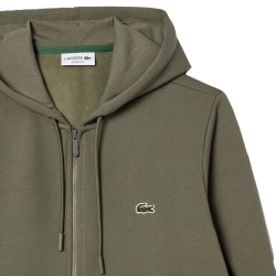Sweat shirt homme Lacoste Molleton à capuche Kaki - ZESHOES
