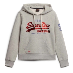 Sweat capuche femme Superdry vintage Gris - ZESHOES