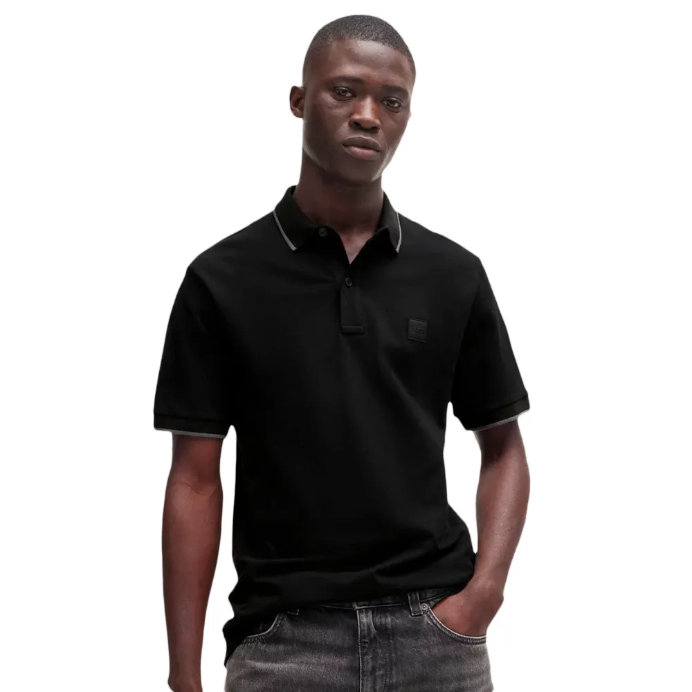 Boss Polo Slim pique Homme Noir