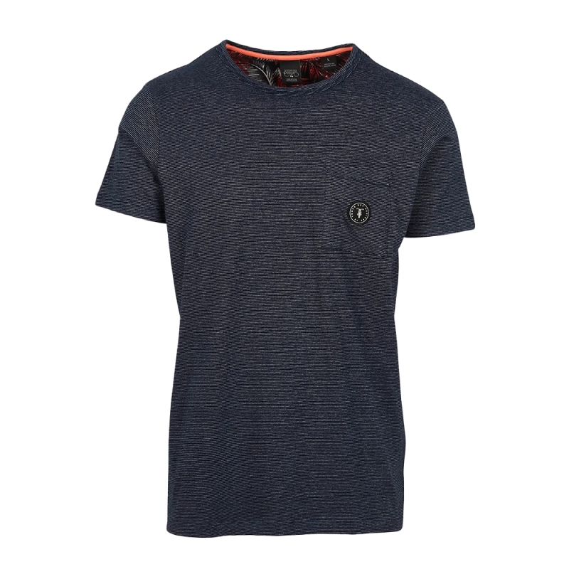 T shirt manche courte homme Le Temps Des Cerises Feris Bleu - ZESHOES