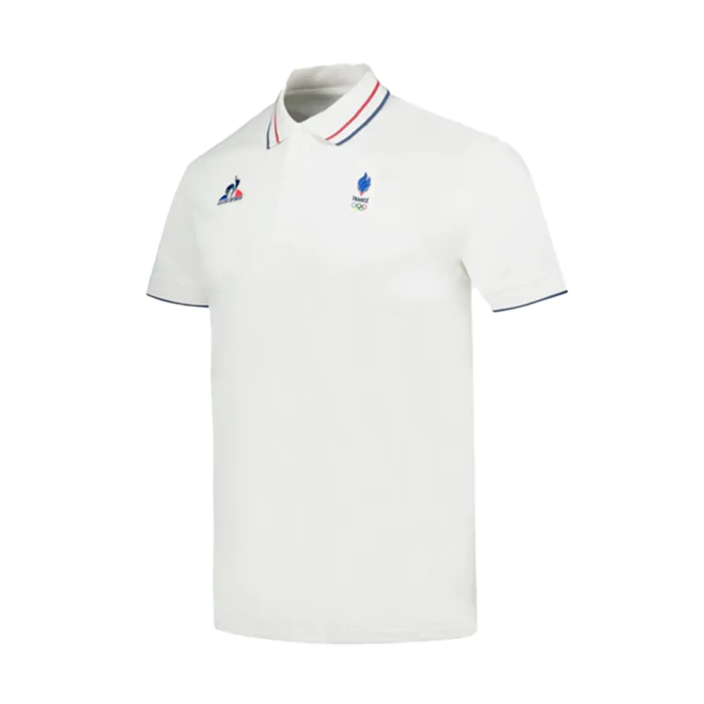 Polo manche courte Le Coq Sportif Blanc France Olympique