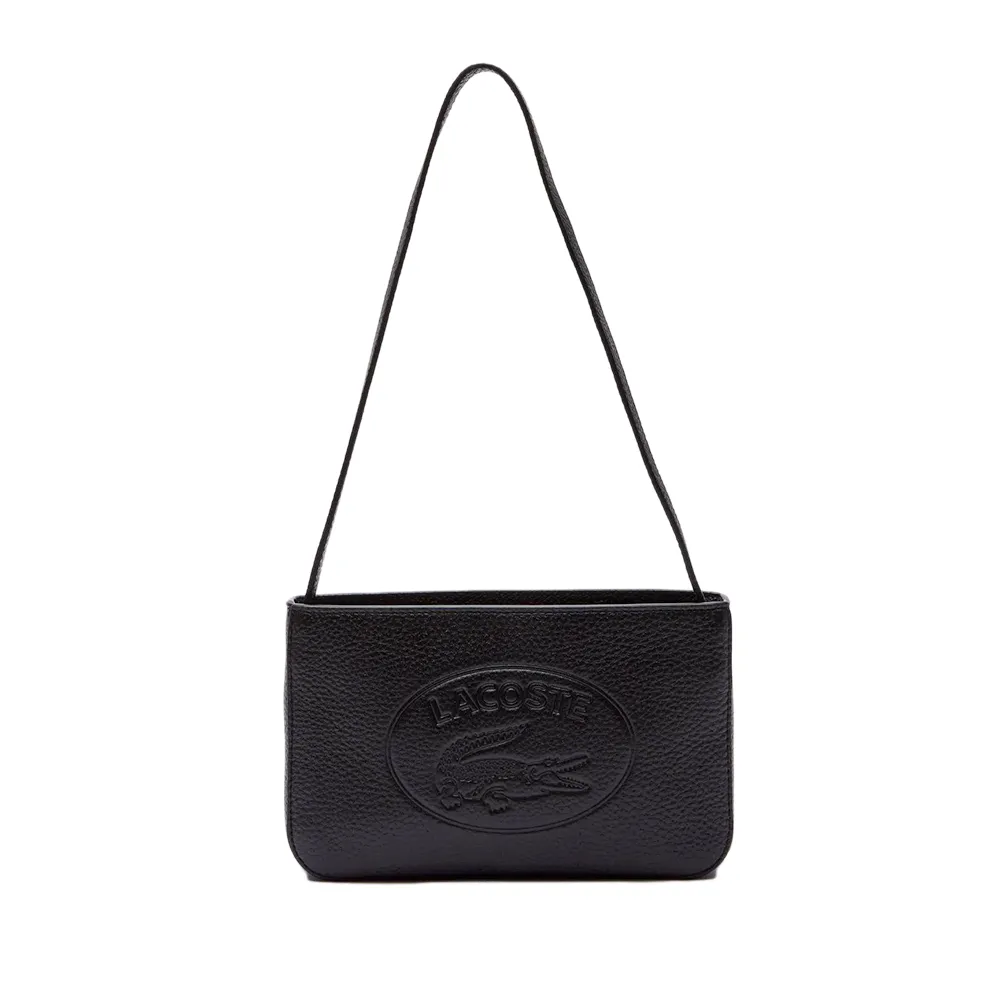 Lacoste Sac bandoulière Croco Femme Noir