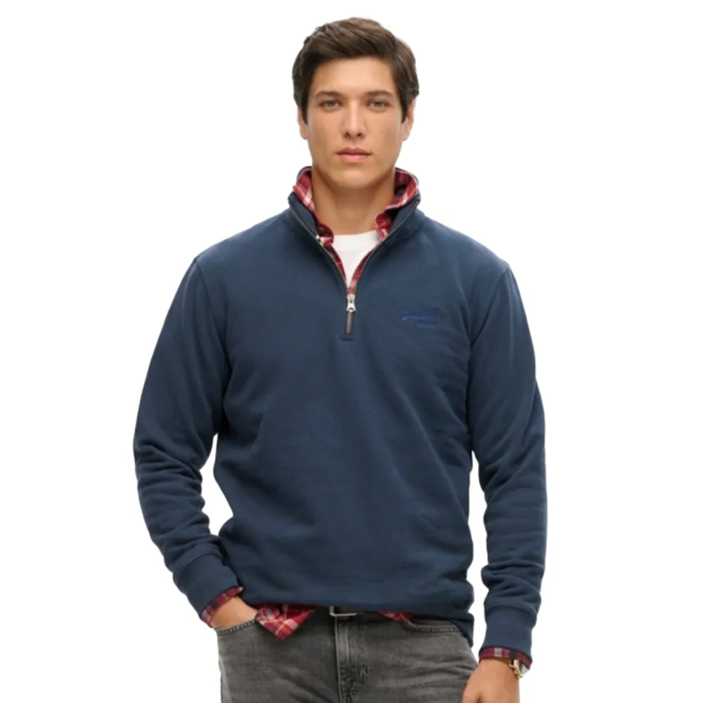 Superdry Pull Henley Homme Bleu