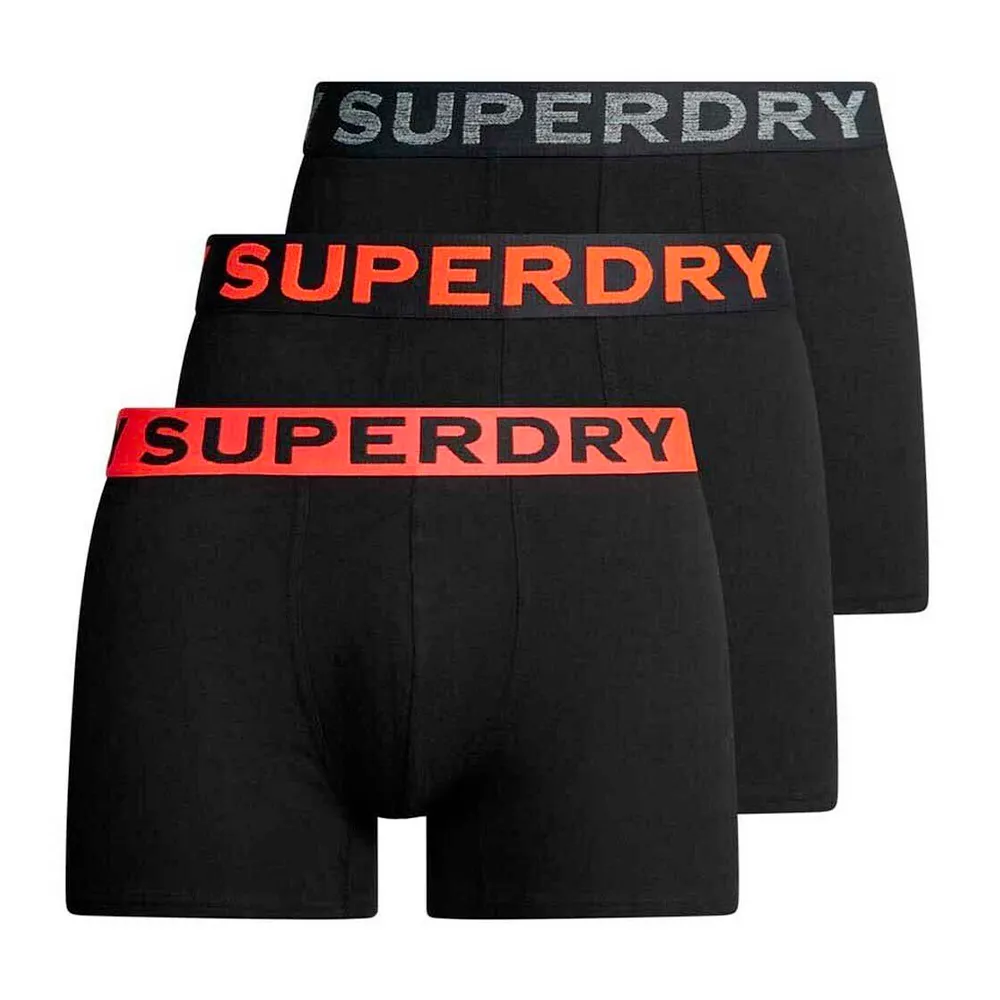 Superdry Boxer Pack x3 essential Homme Noir