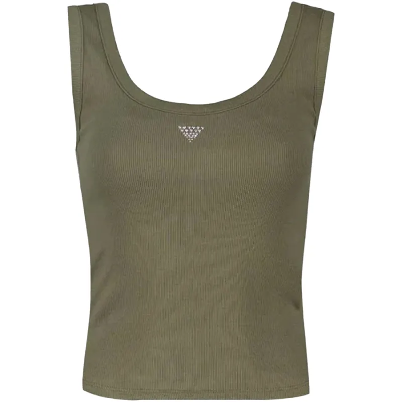 Debardeur femme Guess G triangle Kaki - ZESHOES