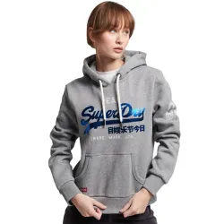 Sweat capuche femme Superdry vintage Gris - ZESHOES