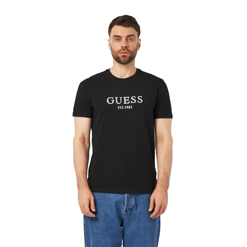 Guess T shirt EST 1981 Homme Noir