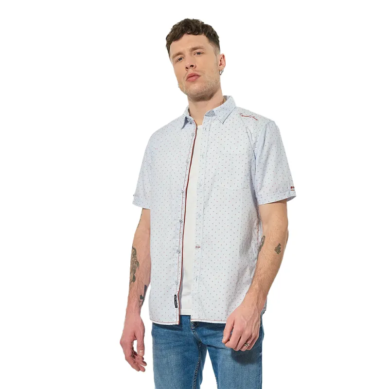 Chemise manches courtes homme Kaporal Never Bleu - ZESHOES