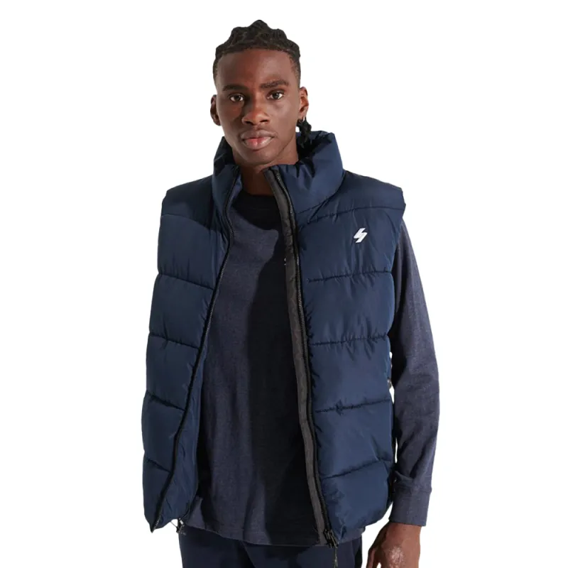 Doudoune sans manches homme Superdry Logo vintage Bleu - ZESHOES