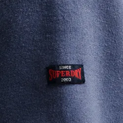 Sweat capuche homme Superdry chiné Vintage Logo Bleu - ZESHOES