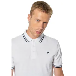 Polo manche courte Kaporal Original logo classic Blanc - ZESHOES Polo manche courte Kaporal Original logo classic Blanc - ZESHOES
