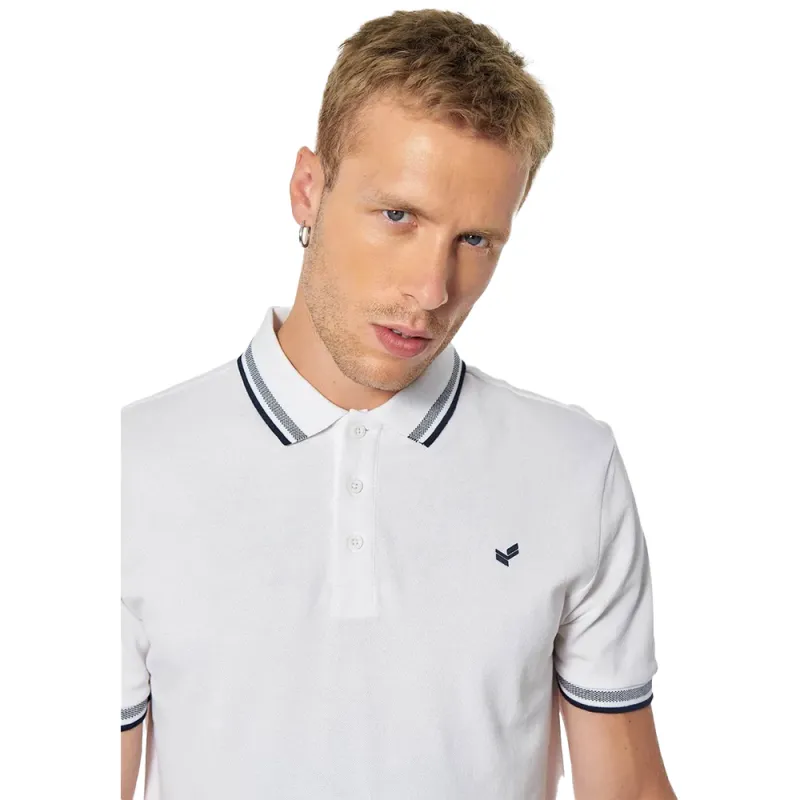 Polo manche courte Kaporal Original logo classic Blanc - ZESHOES Polo manche courte Kaporal Original logo classic Blanc - ZESHOES