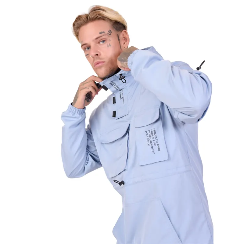 Coupe vent homme Project X Paris Détail élastique Bleu - ZESHOES Coupe vent homme Project X Paris Détail élastique Bleu - ZESHOES