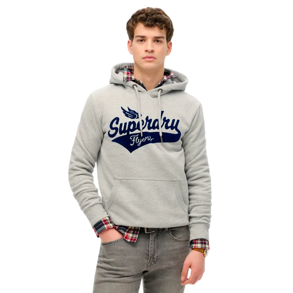 Sweat Superdry Flyers Script Homme Gris