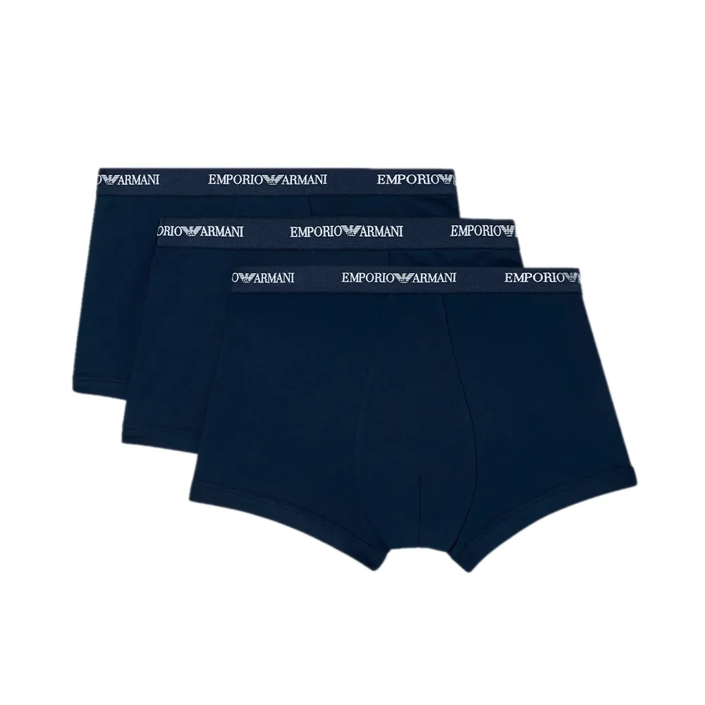 Boxer Emporio Armani Pack x3 Stretch GA Homme Bleu