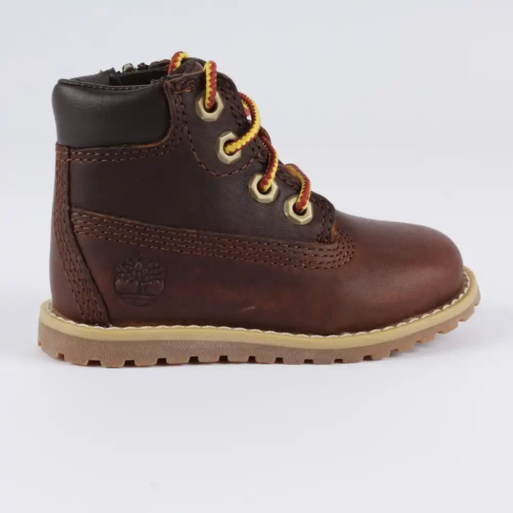 Bottine garcon, boots Timberland pokey pine 6 brown full grain Marron - ZESHOES