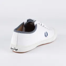 Basket basse homme Fred Perry woodford canvas/chambray Blanc - ZESHOES