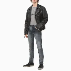 T shirt manche courte homme Calvin Klein institutional pique pocket Gris