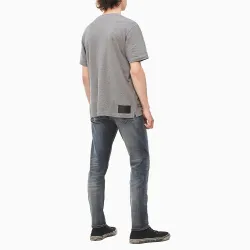 T shirt manche courte homme Calvin Klein institutional pique pocket Gris