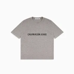 T shirt manche courte homme Calvin Klein institutional pique pocket Gris