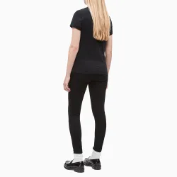 Tee shirt manche courte femme Calvin Klein square logo Noir