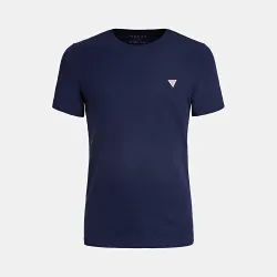 T shirt manche courte homme Guess slim fit triangle logo Bleu - ZESHOES
