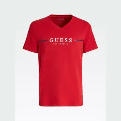 T shirt manche courte homme Guess los angeles Rouge - ZESHOES