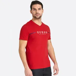 T shirt manche courte homme Guess los angeles Rouge - ZESHOES