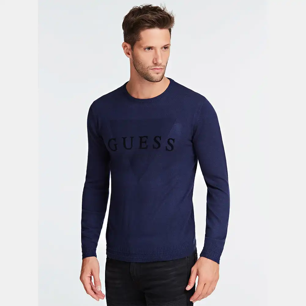 Pull homme Guess los angeles Bleu - ZESHOES
