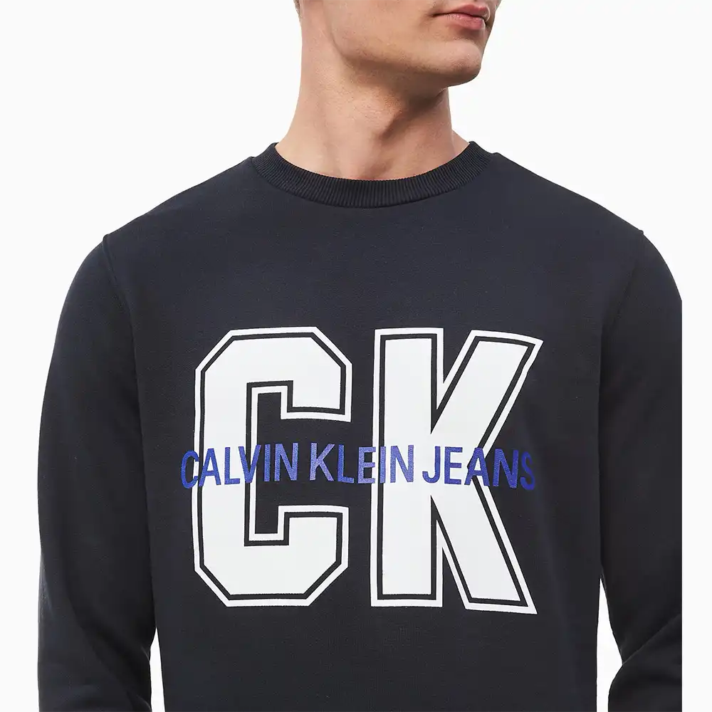 Sweat shirt homme Calvin Klein statement logo Noir