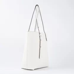 Sac a main femme Calvin Klein box n/s tote w/ zipper Blanc - ZESHOES